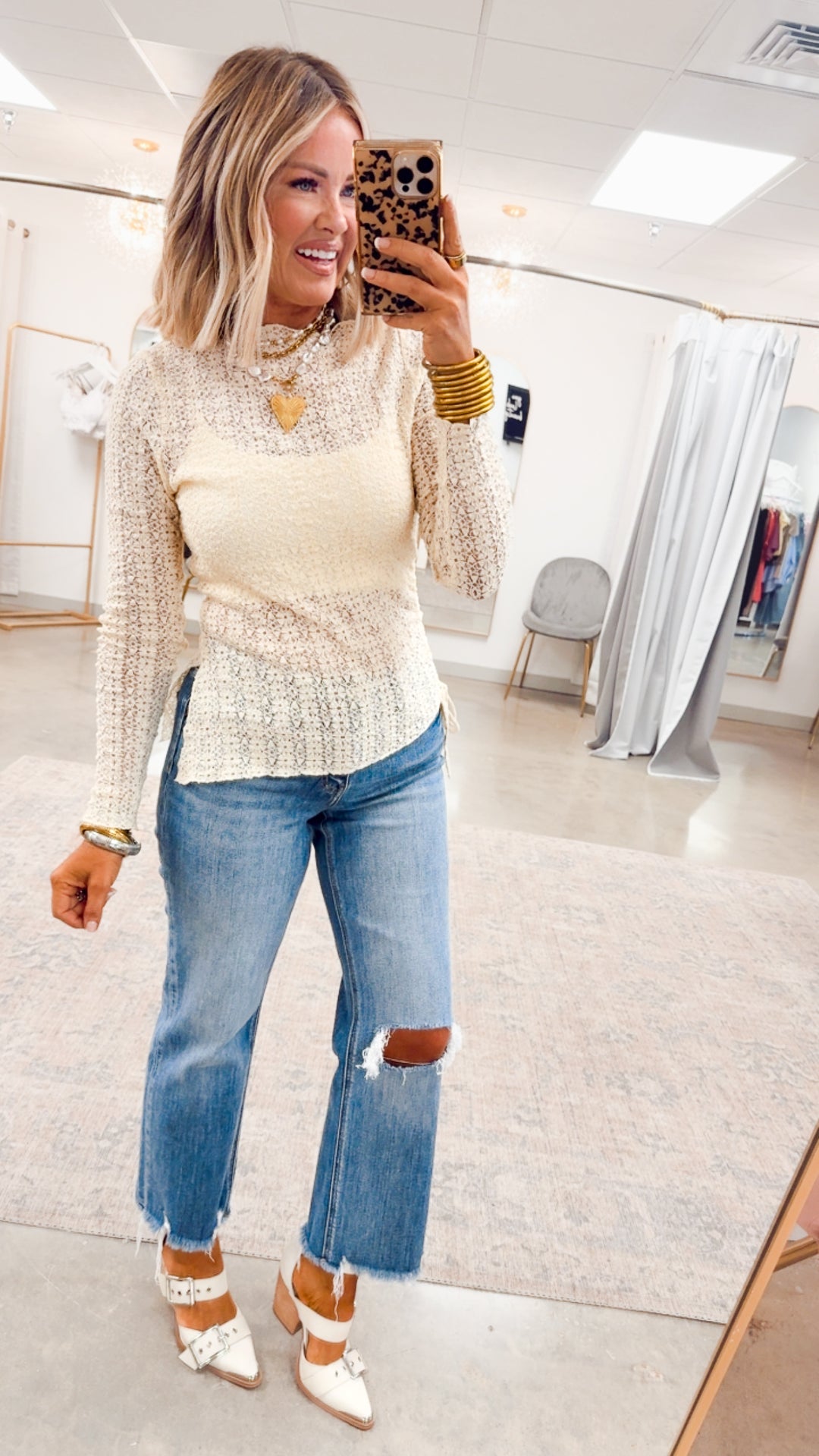 Rosalie Boatneck Top-Cream