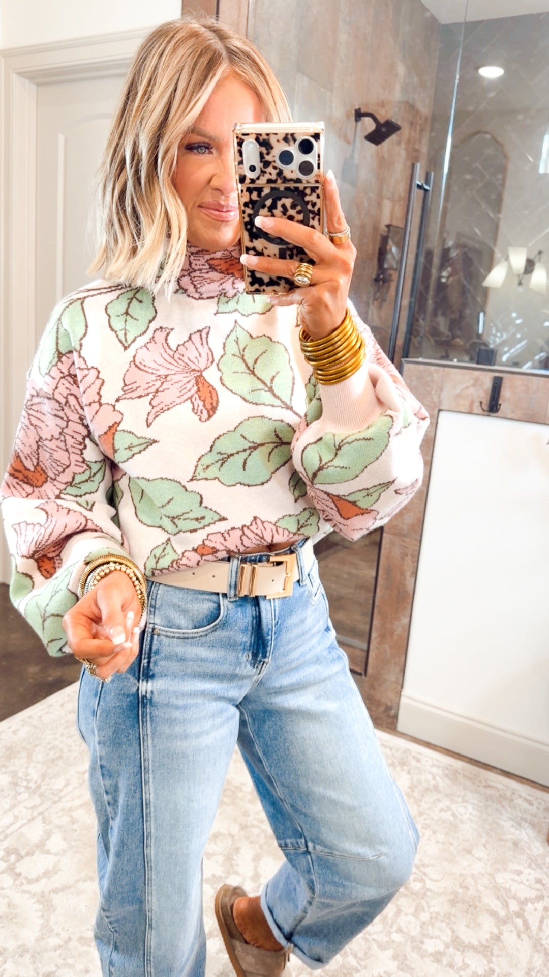 Harper Floral Mock Neck