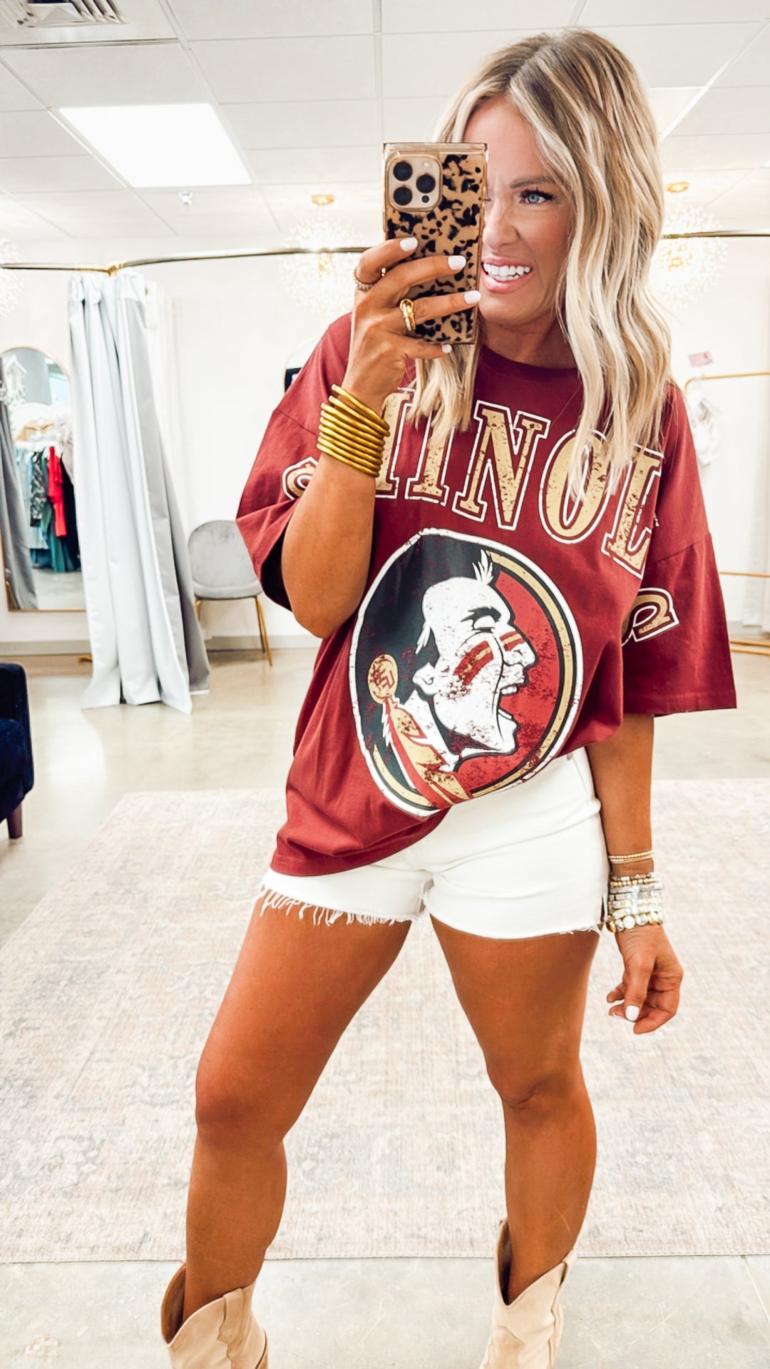 FSU Oversized Tee-Maroon