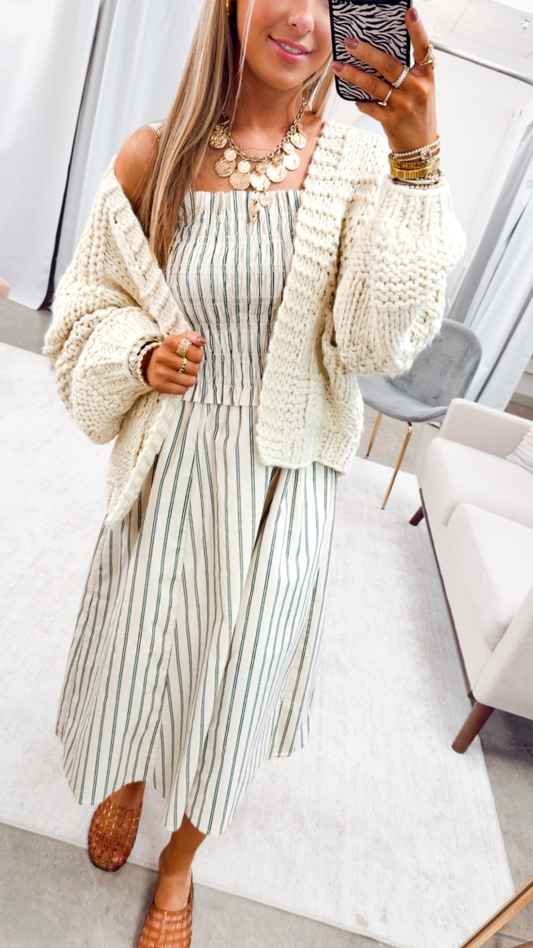 Seabrook Stripe Midi Dress