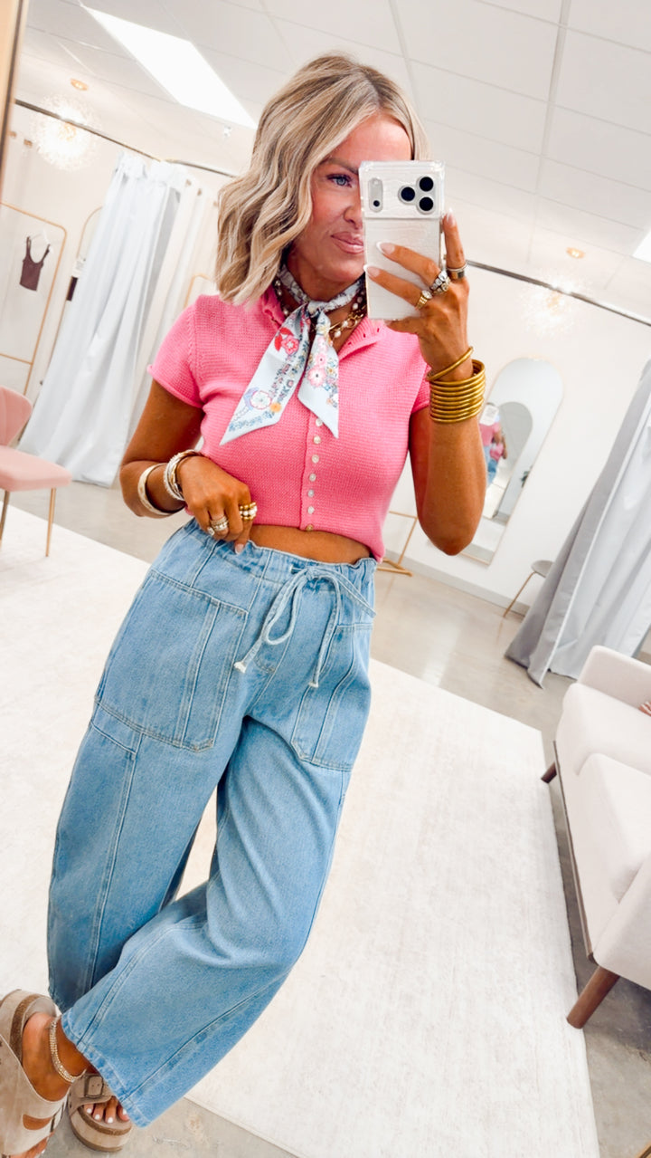 The Della Barrel Jean-Light Blue