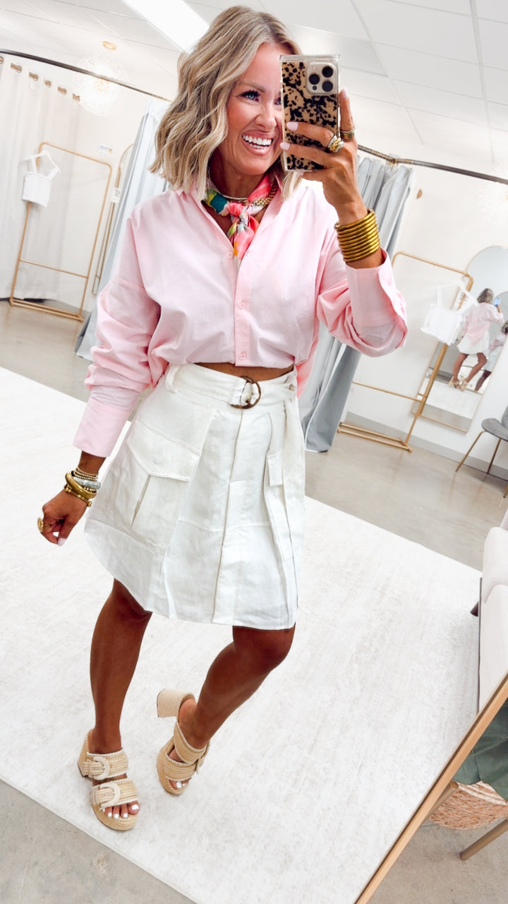 The Berkeley Cargo Skirt-White