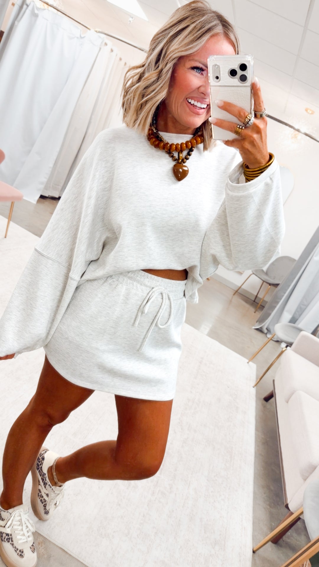The Day Trip Skort Set-Gray