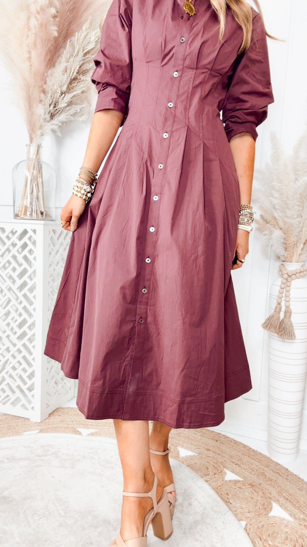 The Saint Claire Dress-Bordeaux
