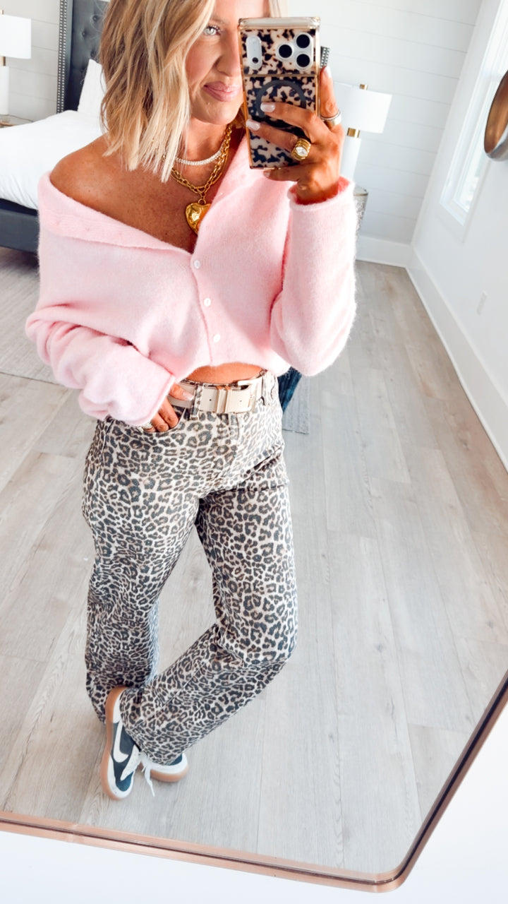 Leopard High Rise Dad Jean