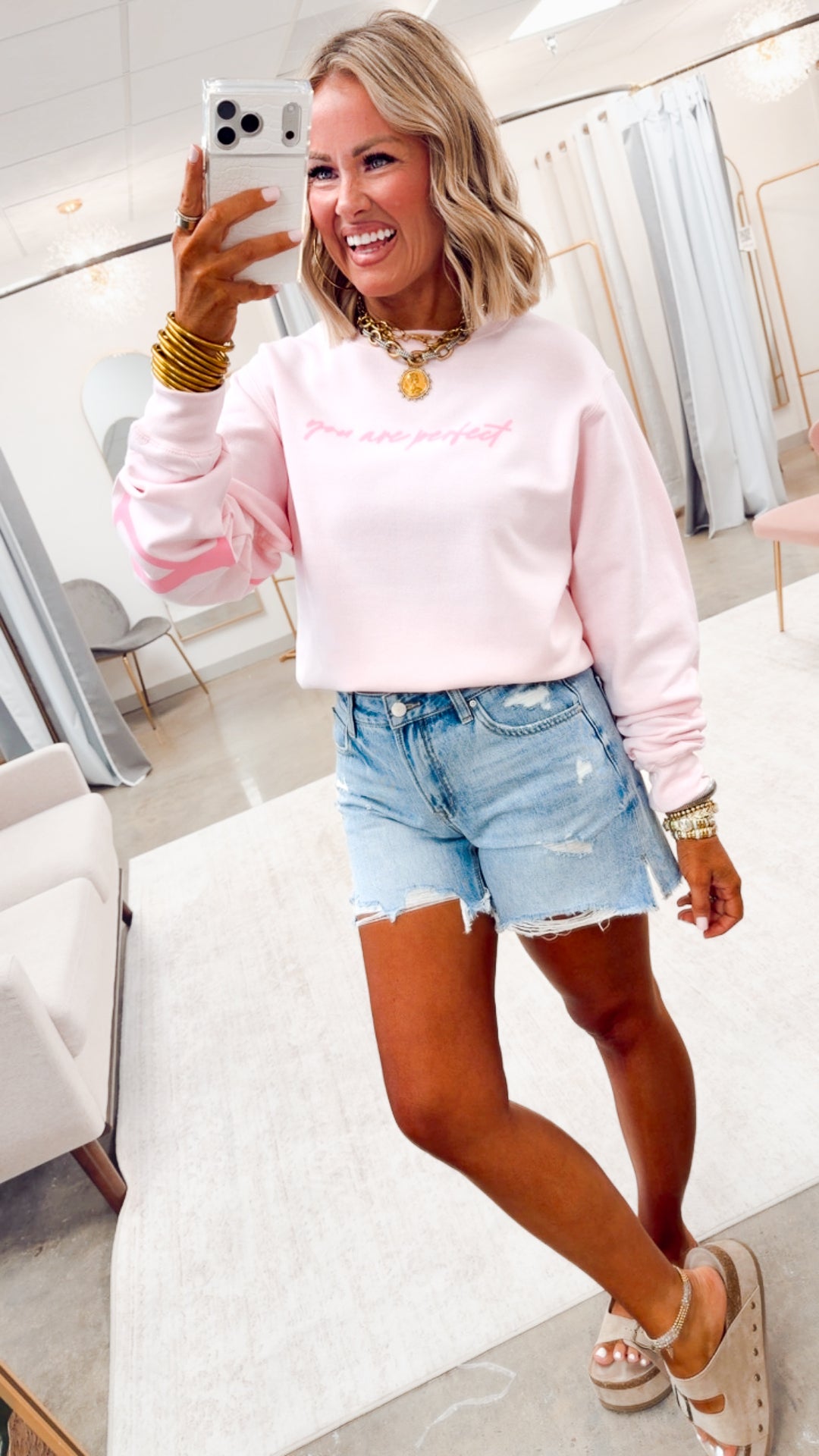 Worthy Light Pink Sweatshirt