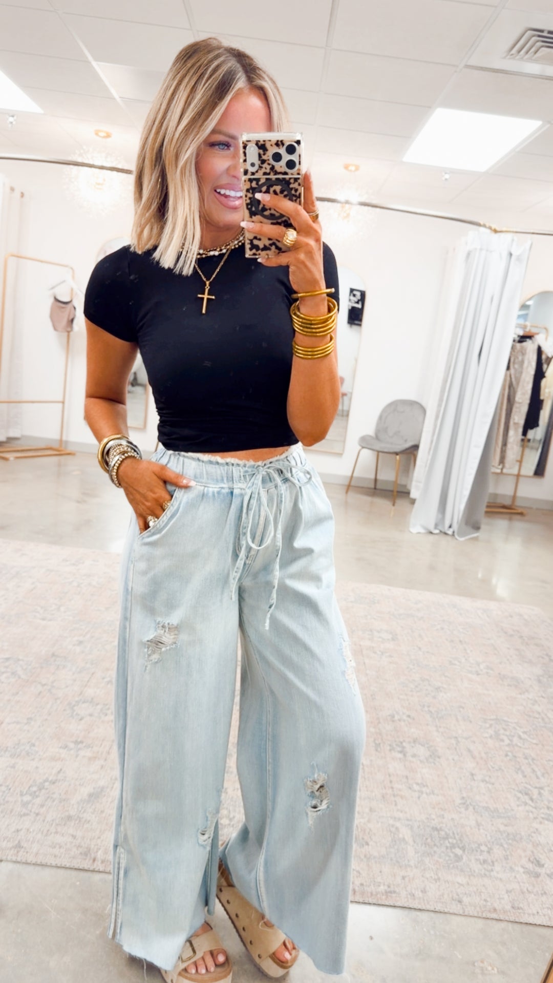 Seamless Crewneck Top-Black