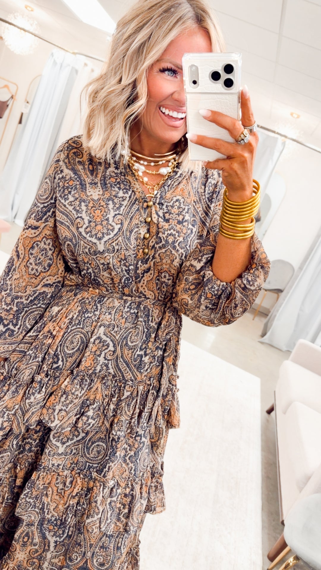 The Adeline Paisley Print Dress