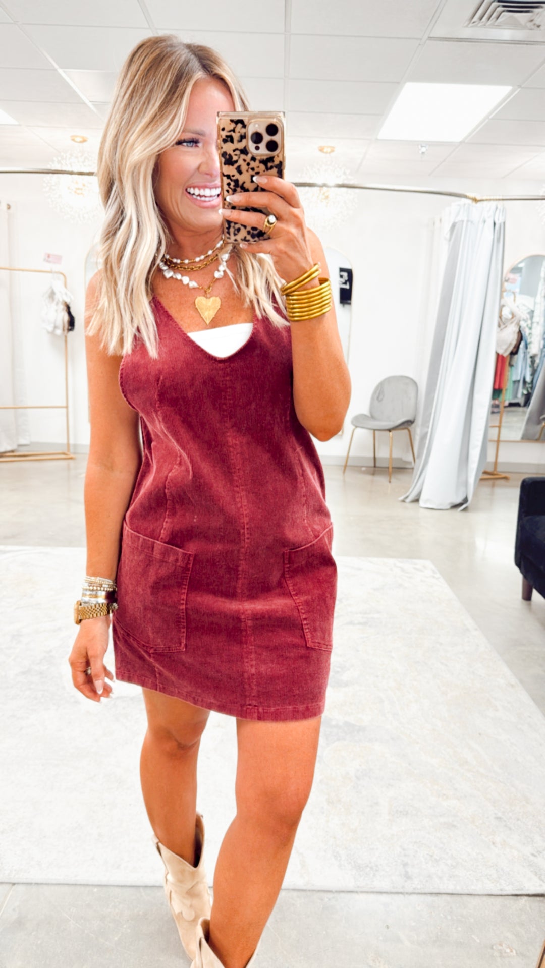 Corduroy Overall Dress