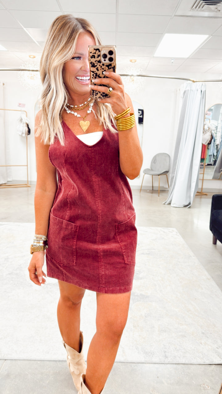 Corduroy Overall Dress