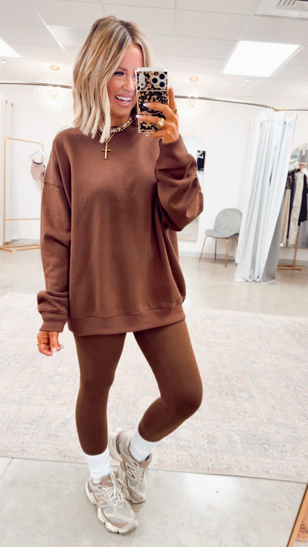 The Classic Crew Pullover-Brown