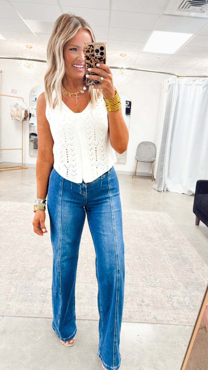 Ivy Crochet Vest-Ivory