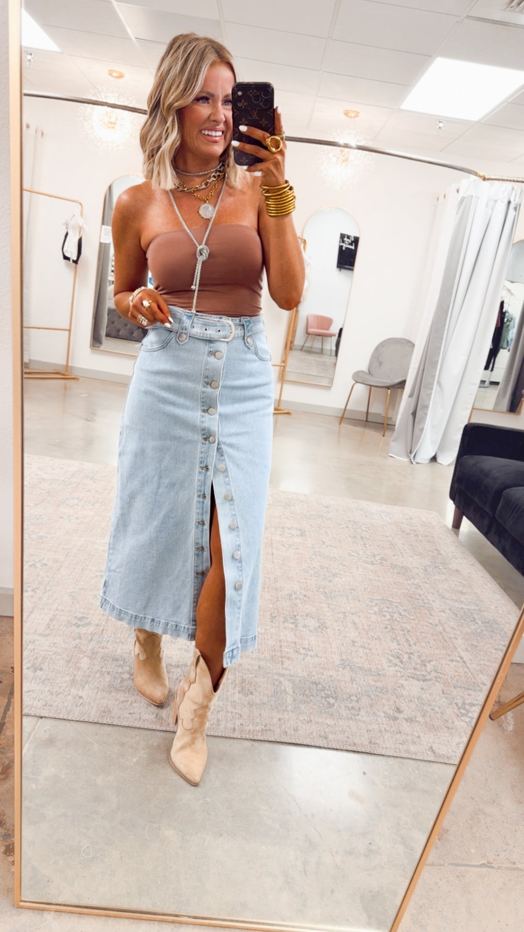 Portia Denim Skirt-Light Wash