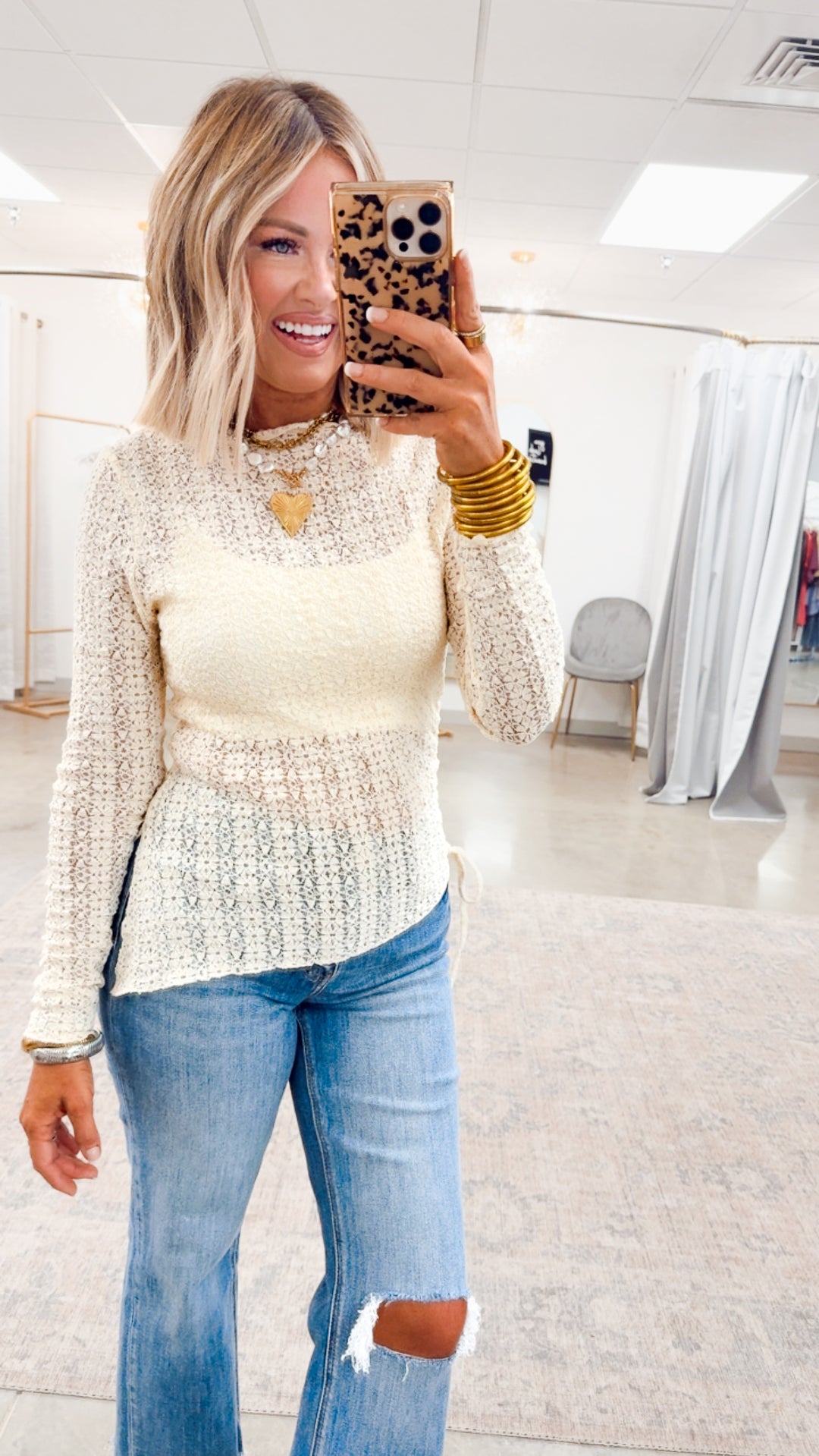 Rosalie Boatneck Top-Cream