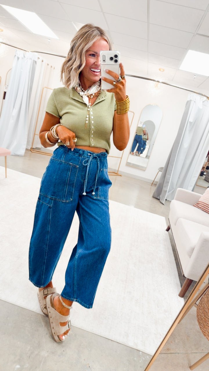 The Della Barrel Jean-Blue