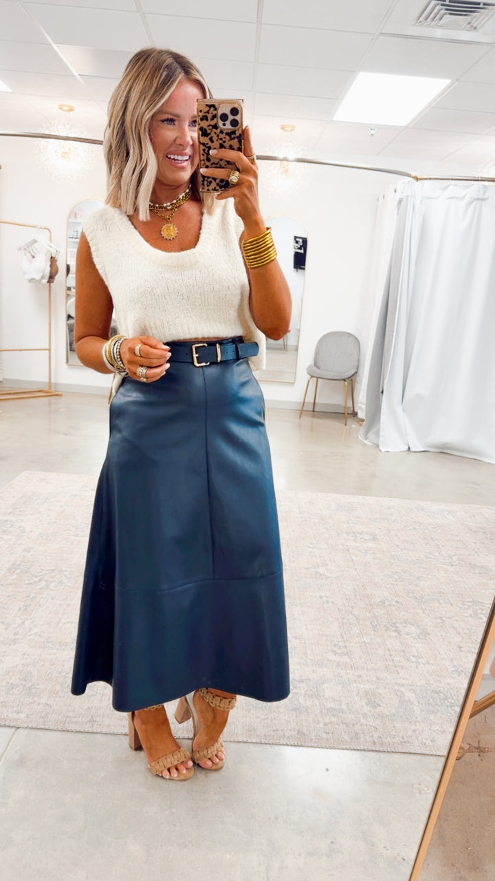 Charlotte Rae Midi Skirt-Midnight