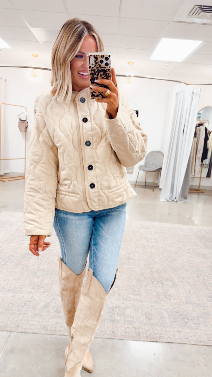 The Chalet Peplum Jacket-Beige
