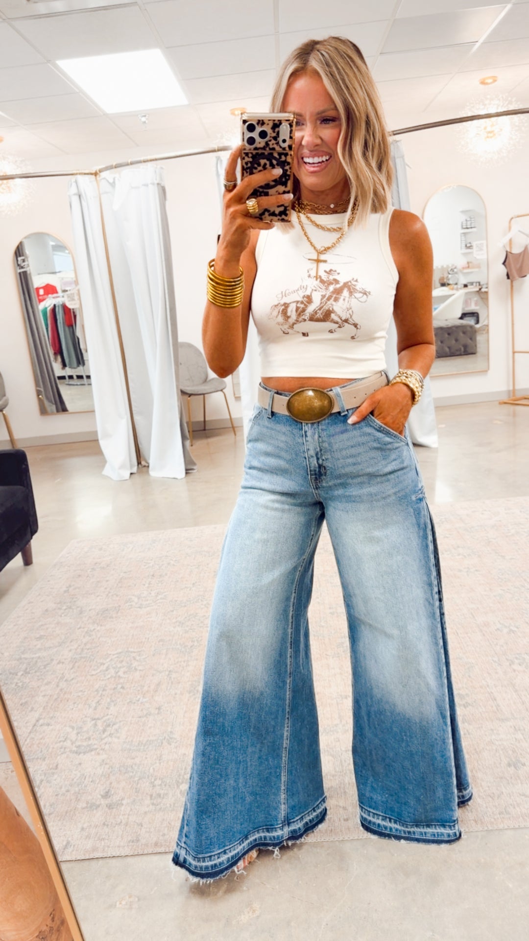 Saddle Up Tank-Cream