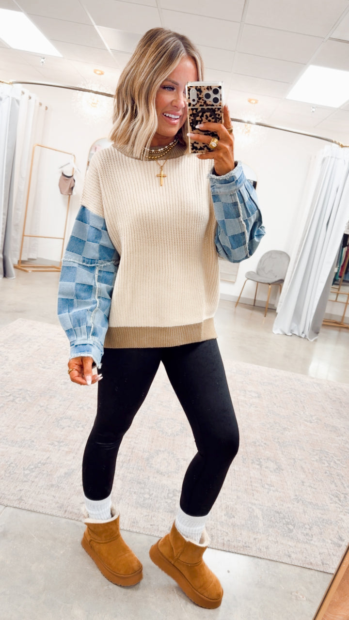 The Delaney Mixed Media Sweater