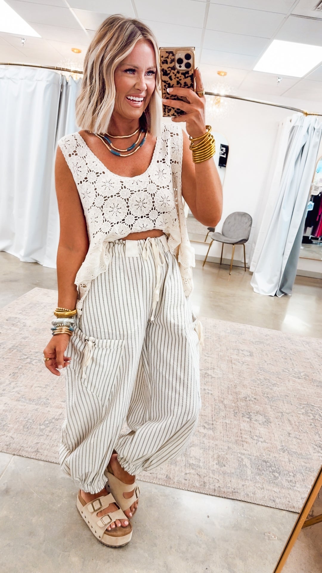 Mystic Crochet Tank Top-Natural