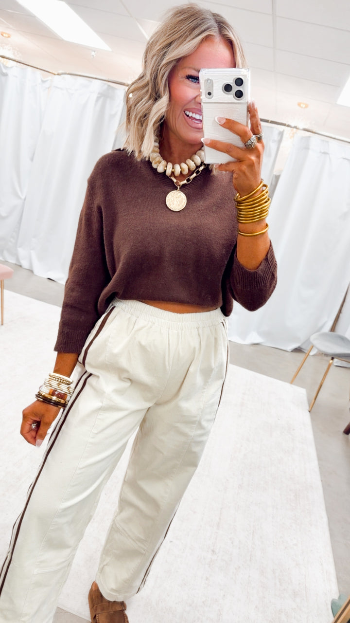 The Hampton House Sweater-Chocolate