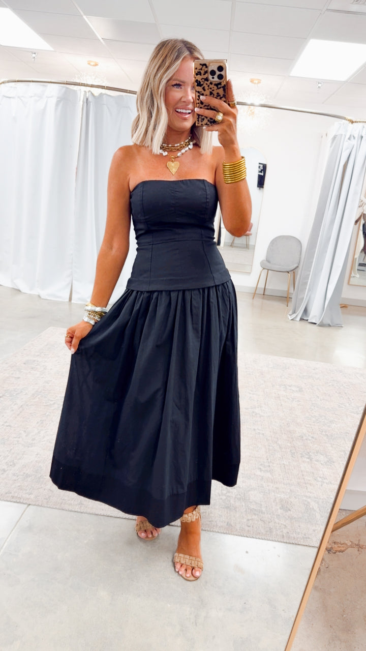 Bellamy Strapless Dress-Black