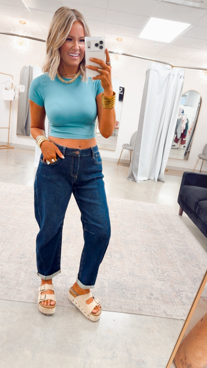 The Pretty Little Tee-Dusty Teal