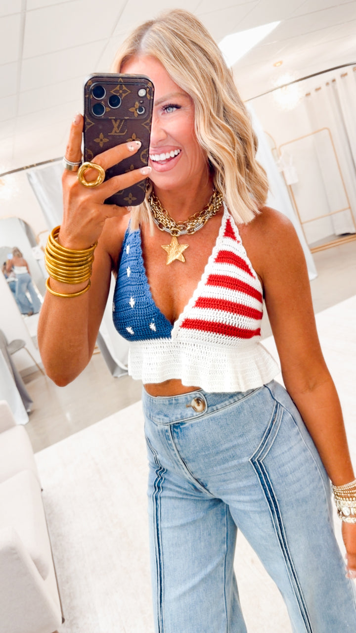 The Freedom Stitch Peplum Top