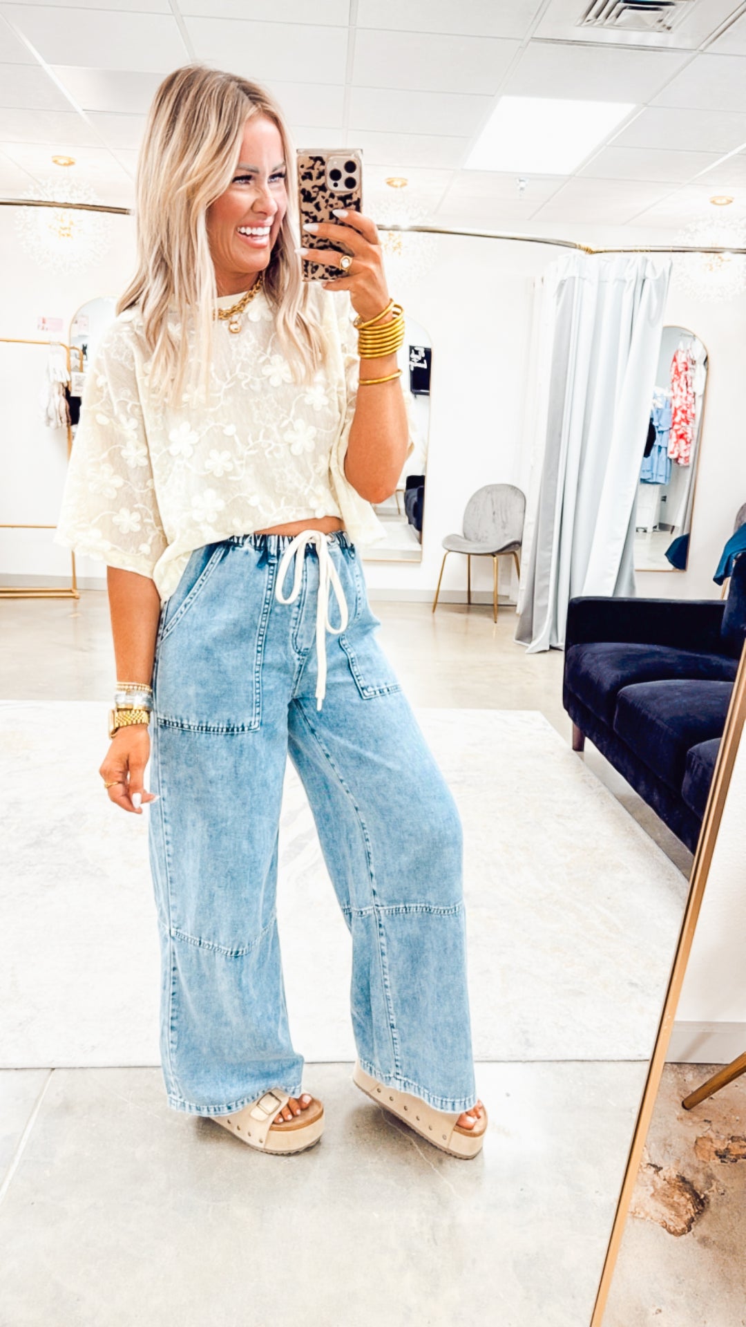 The Bloomette Mesh Top-Cream