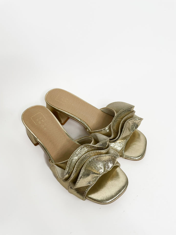 Frances Heel Sandal-Gold