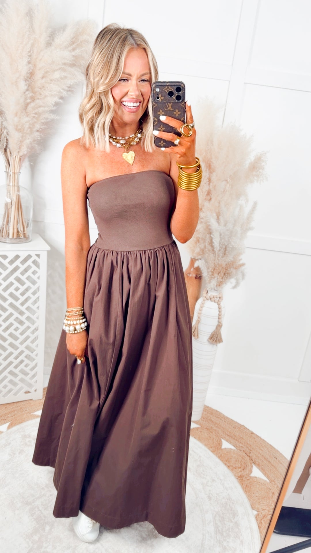 The Tidal Breeze Midi Dress-Chocolate