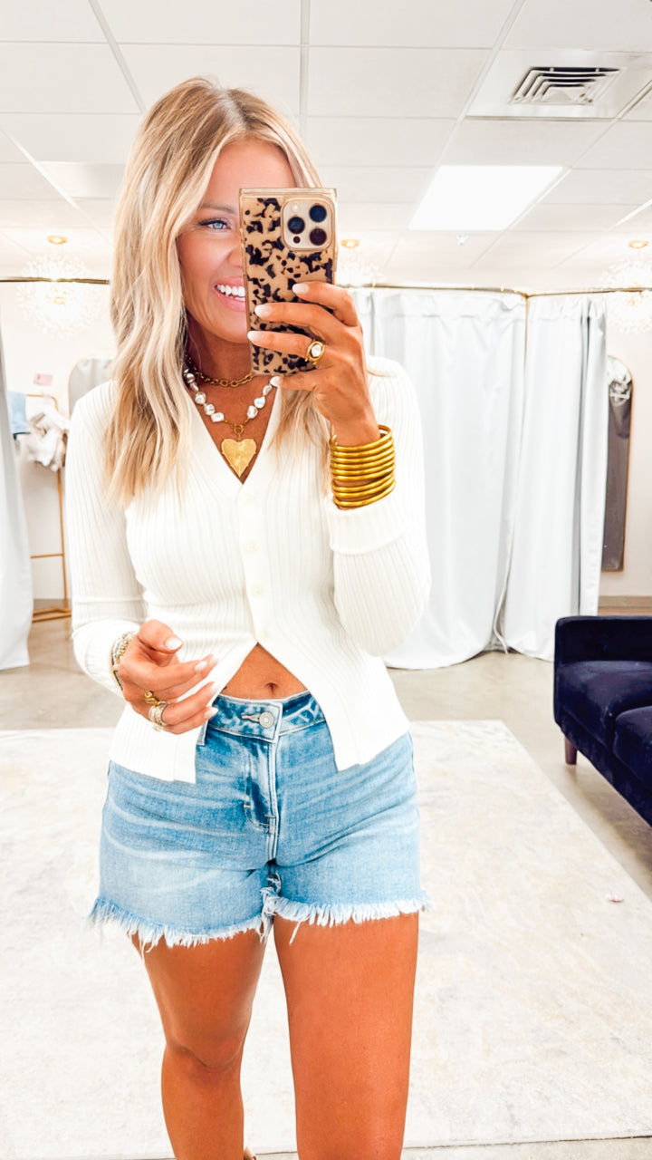 Livie Collared Top-White