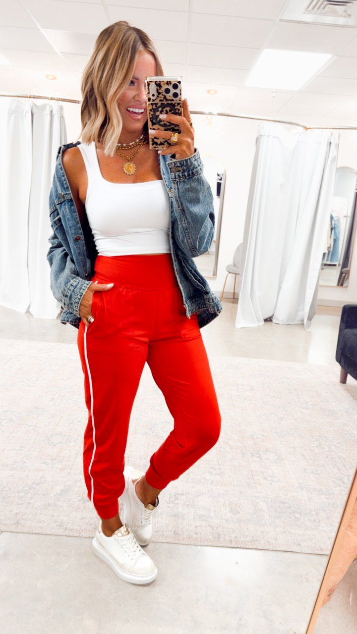 The Butter Flex Joggers-Red