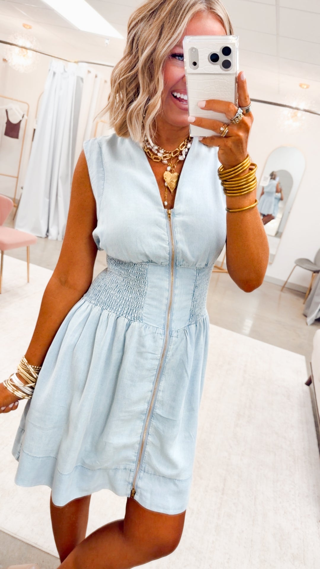 The Laramie Lane Dress-Lt Denim