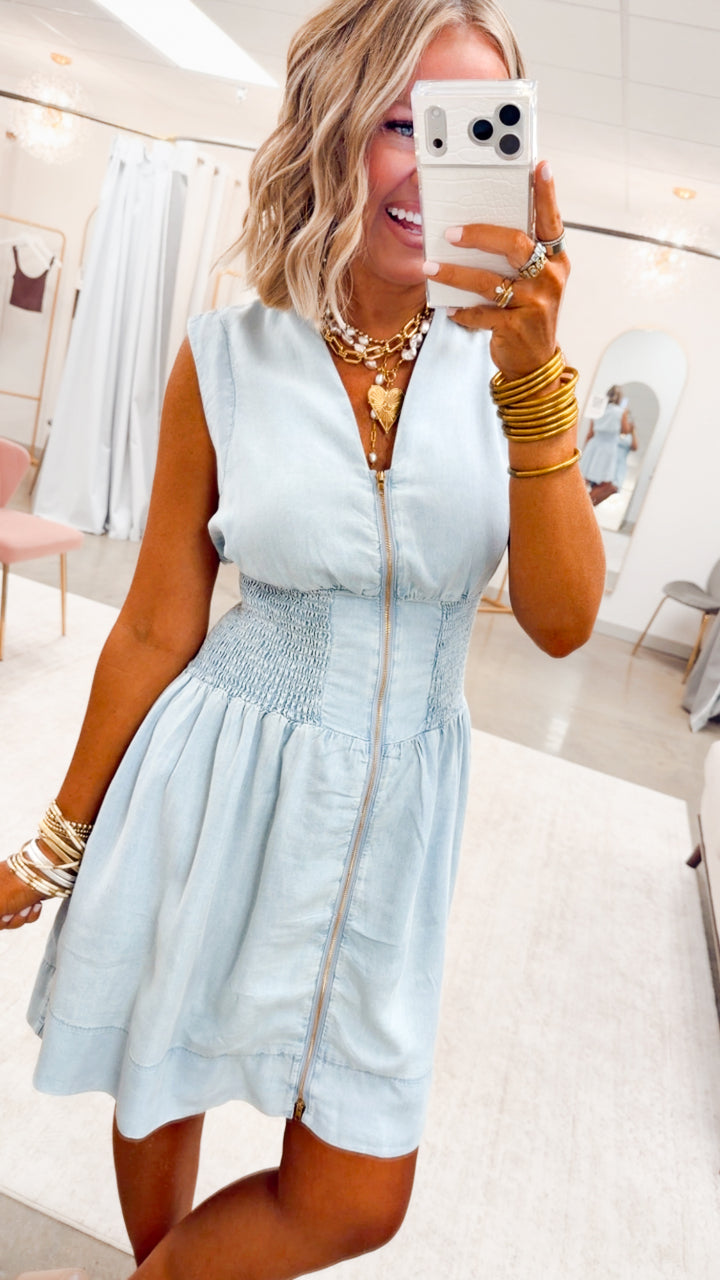 The Laramie Lane Dress-Lt Denim