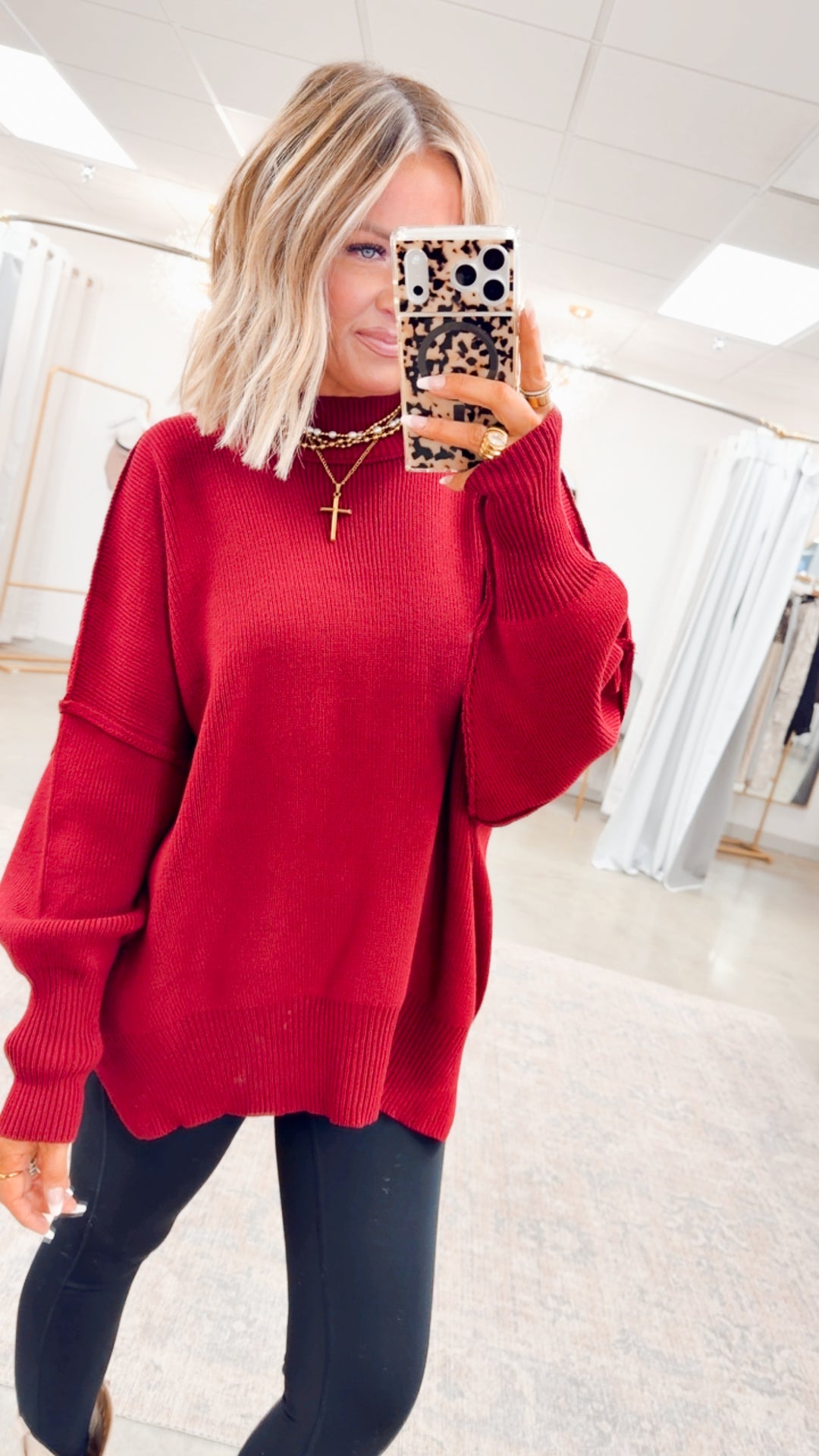 Cabernet Chill Mock Neck Sweater