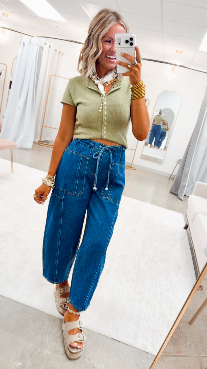 The Della Barrel Jean-Blue