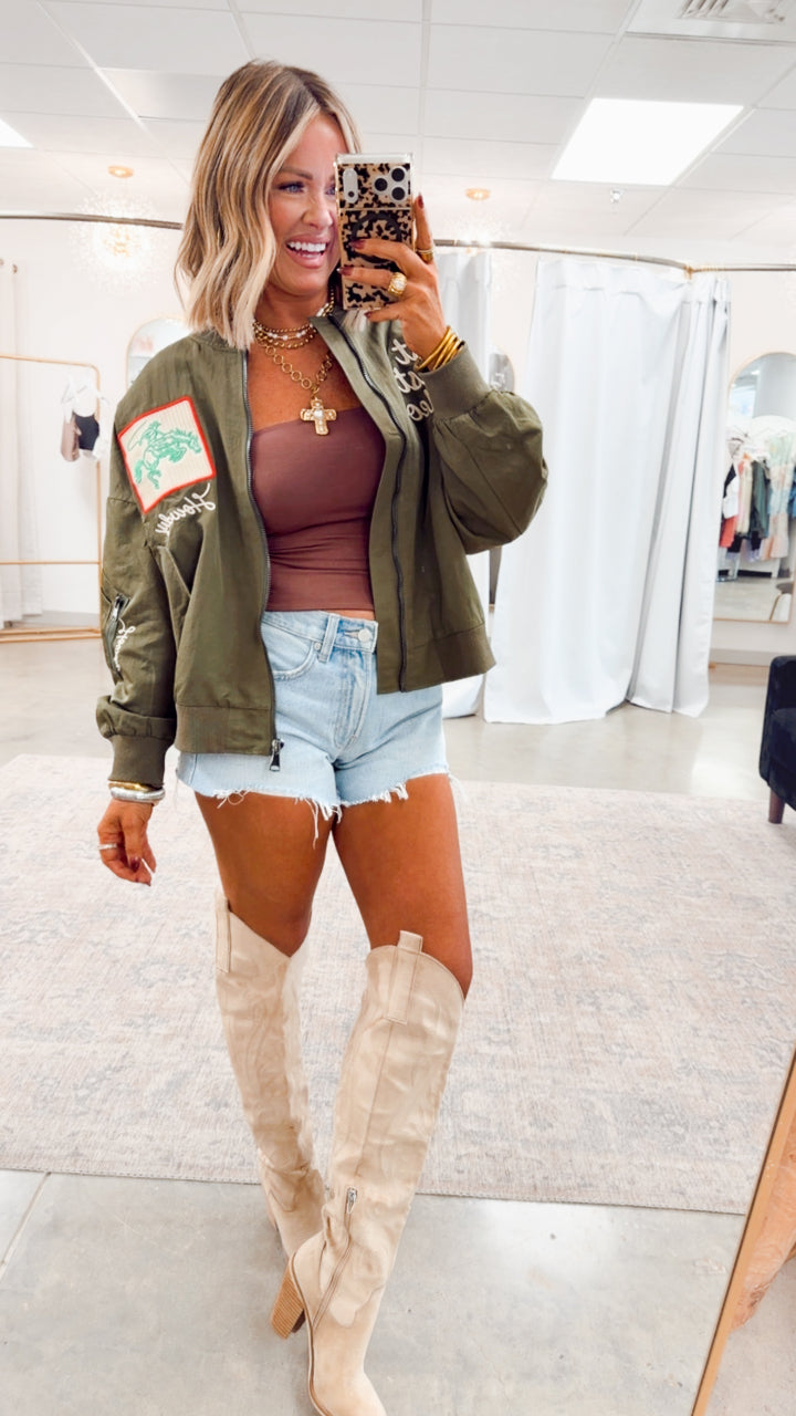 West League Bomber Jacket-Army Green