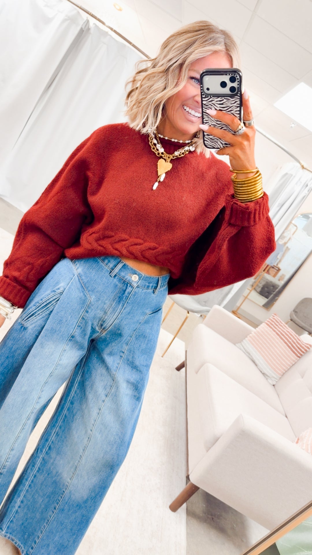 The Beckham Pleated Wide Leg Jean-Light Denim