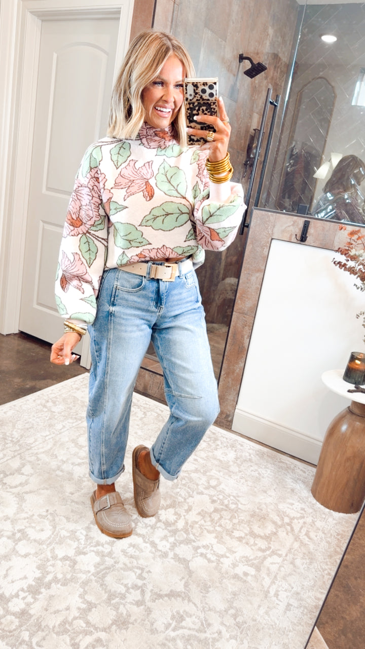 Harper Floral Mock Neck