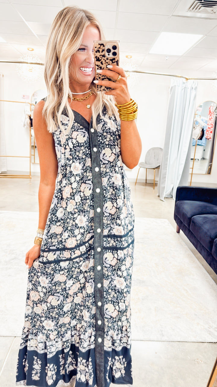 Willow Vine Maxi Dress-Ink