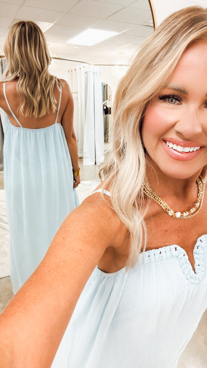 Summer Breeze Midi Dress-Sky