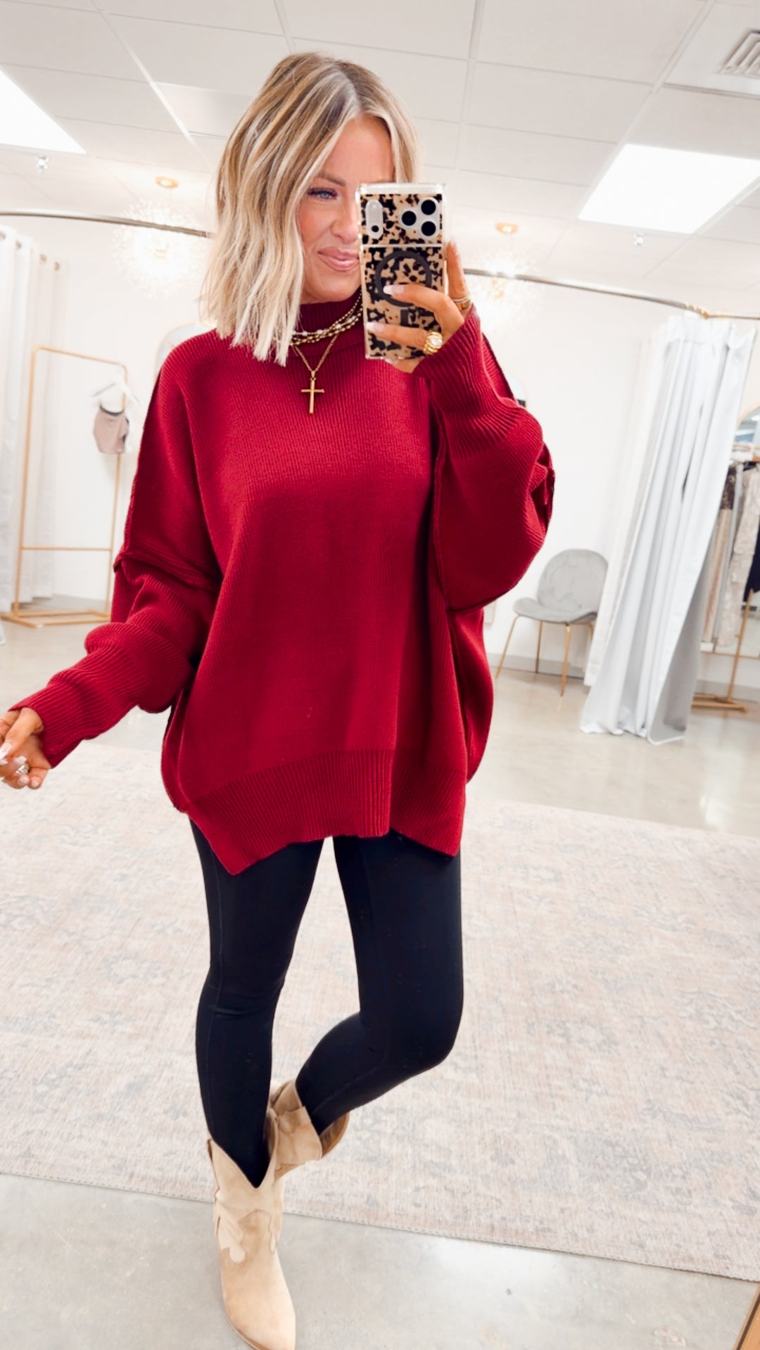 Cabernet Chill Mock Neck Sweater