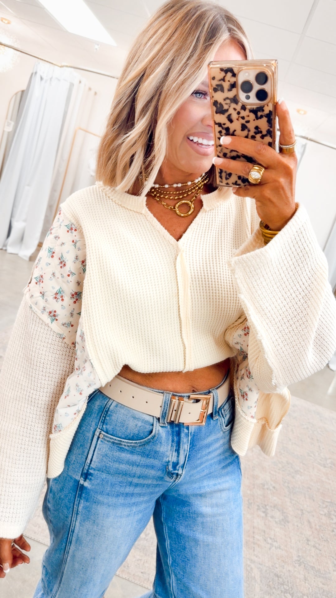 Moonlit Moss Top-Cream