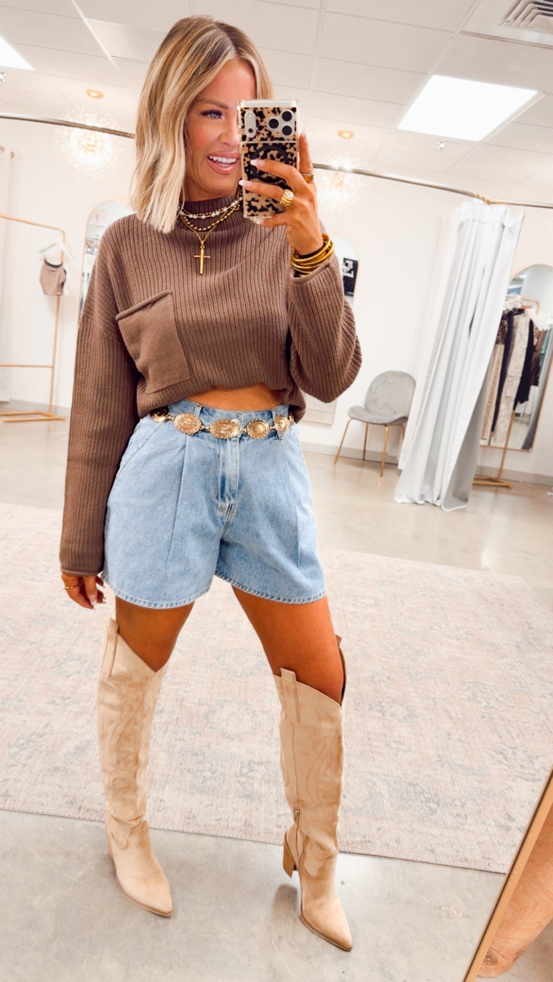 Tessa Mock Neck Sweater-Mocha