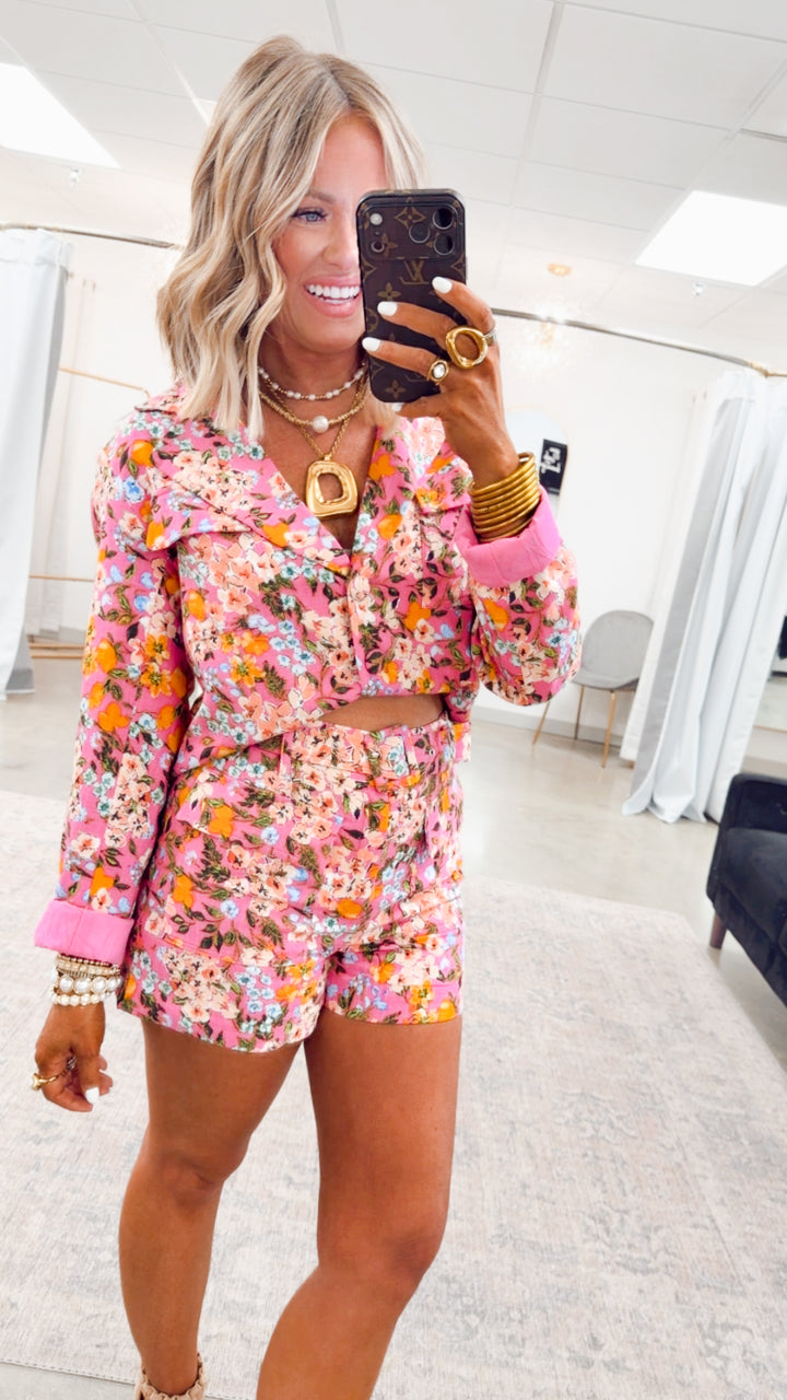 The Camellia Bloom Blazer Top