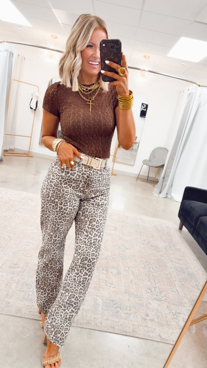 The Lace Drift Top-Chocolate