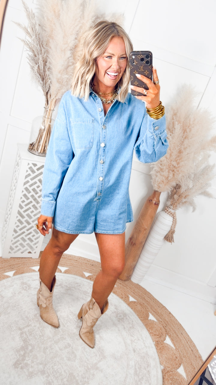 Layla Denim Romper
