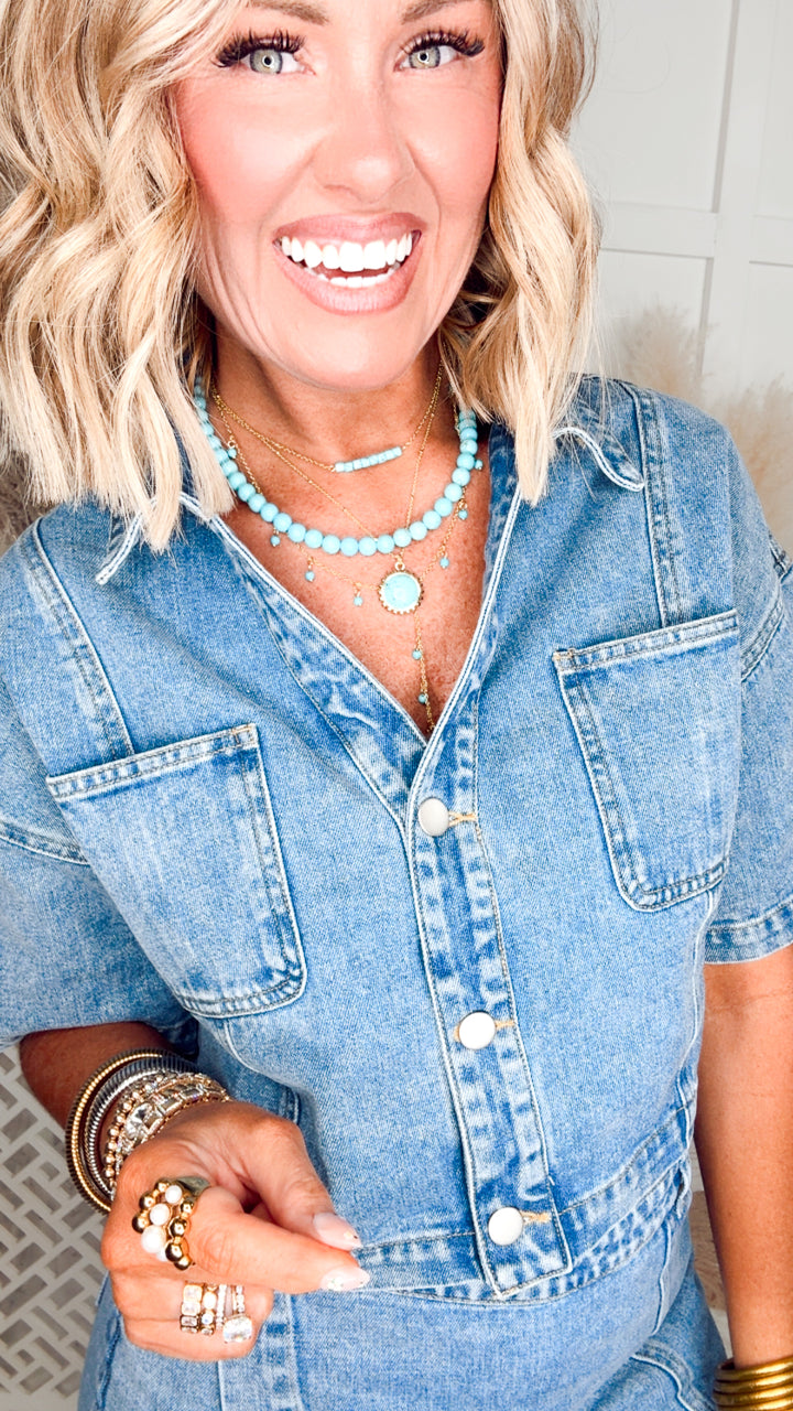 The Dolly Denim Wrap Skort Set