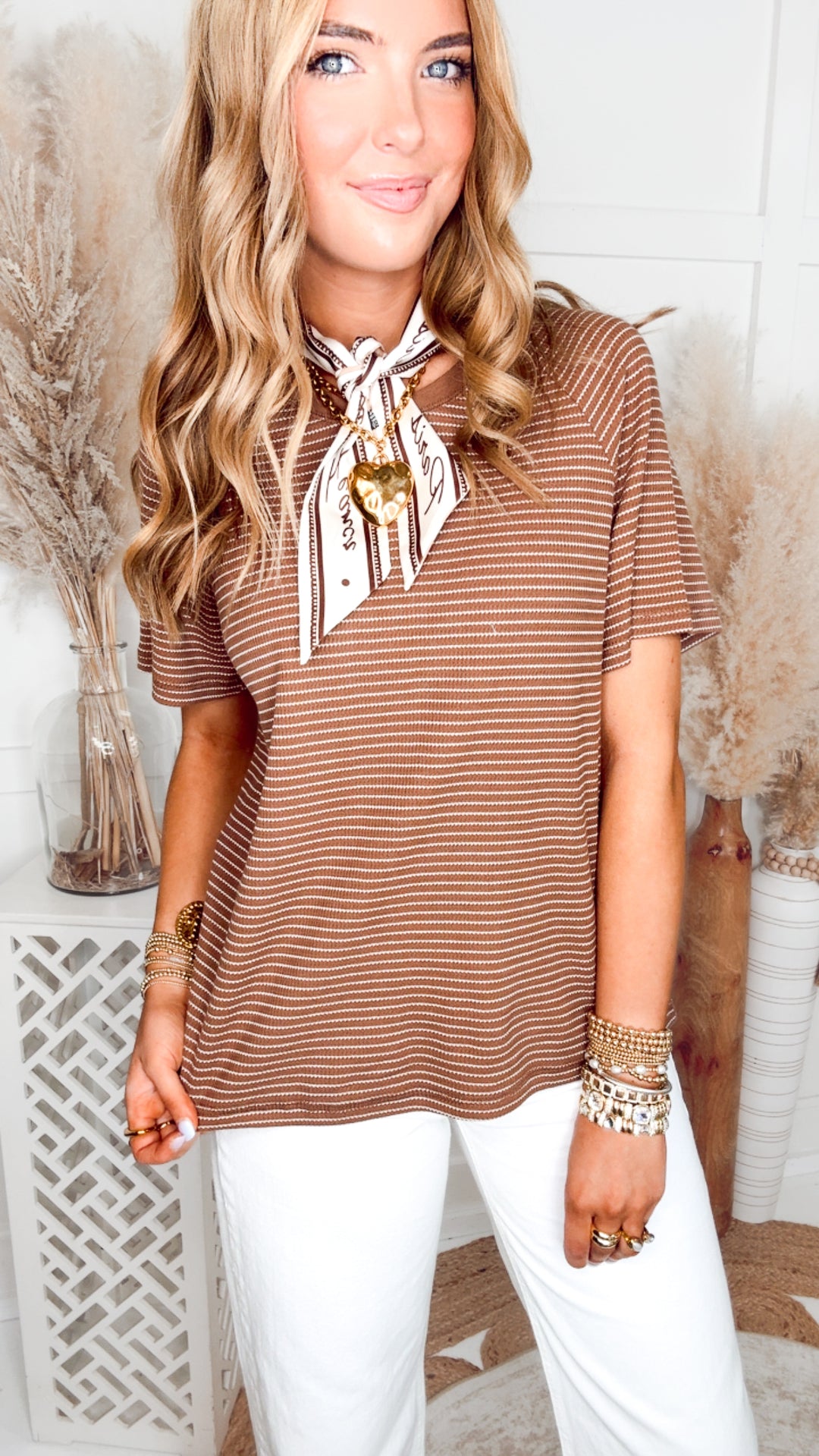 The Camden Stripe Tee-Brown